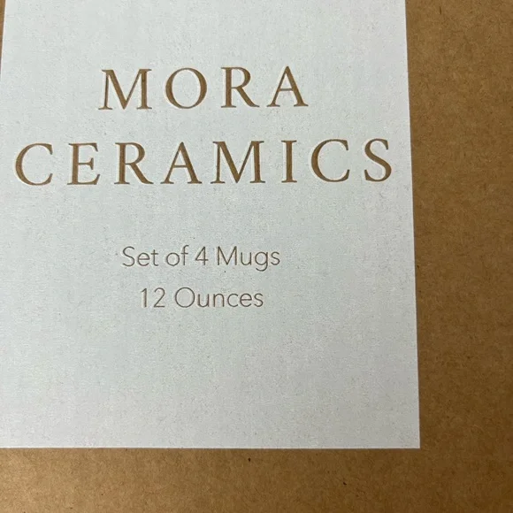 Mora Ceramics New in Box 12oz Coffee Tea  Mug Cups Set of 4 Rustic Minimalist - Picture 7 of 9